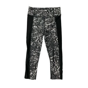 Under Armour Leggings Womens S Small Gray Black Vented Panel Heatgear Capri